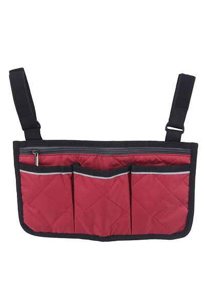 Choice wine red Wheelchair Bag Waterproof Pouch with Secure Reflective Strip Large Capacity Walker Storage