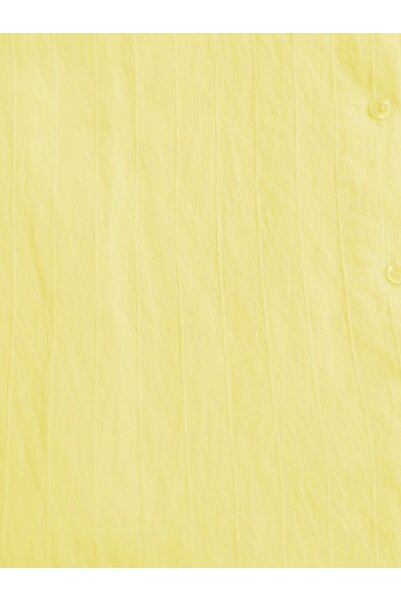 Modamorfo Classic Collar Buttoned Oval Cut Shirt -Light Yellow