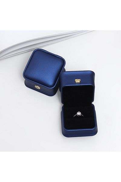 Choice 5.8x5.8x4.5cm navy blue 1Pcs Fashion ring jewelry box 5.8x5.8x4.5cm rose gold/navy blue/green /white