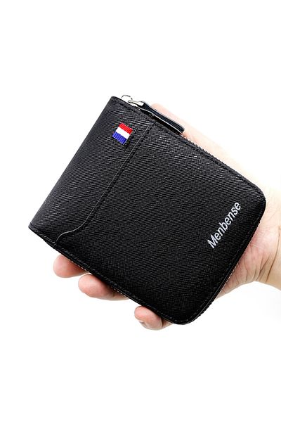 ETG Men's Wallet Short Wallet Card Bag Certificate Bag 11.5*9.5*2.5cm