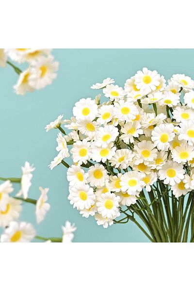 COOYA 24 Artificial Daisy Flowers, 10 Inch, Thickened Petals, for Wedding, Party or Decoration, White