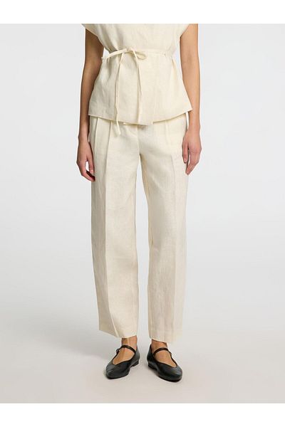 Selected Femme Barrel Fit Hosen 100% Leinen