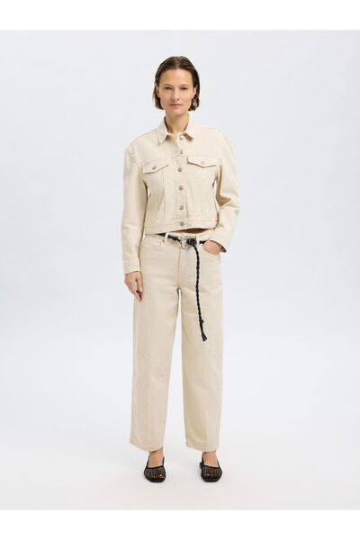 Selected Femme Barrel Fit Jeans mit mittlerer Taille