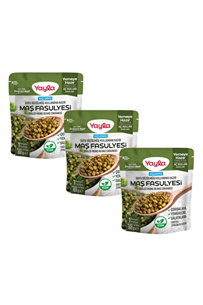 Yayla Haşlanmış Suyu Süzülmüş Maş Fasulyesi 150 gr X3