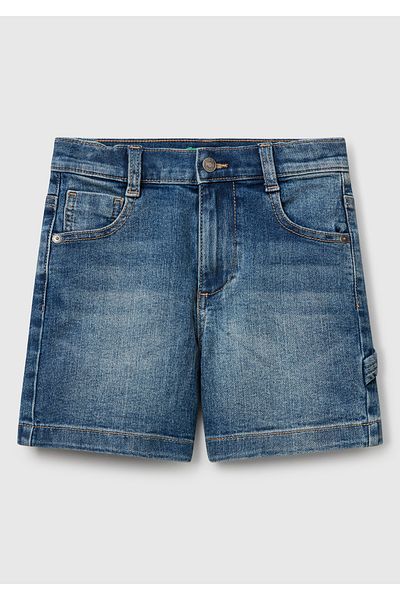 United Colors of Benetton Bermude stretch din denim pentru băiat, din denim închis, cu buzunare laterale
