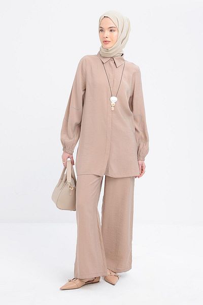 ALLDAY Chain Embroidered Elastic Sleeve Shirt