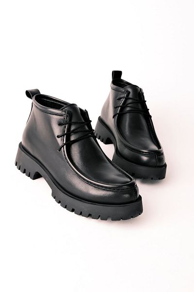 Lal Shoes & Bags Дамски ботуши от естествена кожа със стари шевове-черни