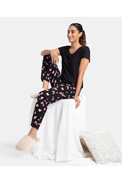 JOCKEY Relax-Women S/S Tshirts & Pyjama Sleep Set RX85-0103-BLACK