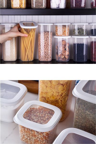 Vienev Foly Square Food Storage Container Set with Labeled Spoon 18 Pieces 0.55 Small Size White