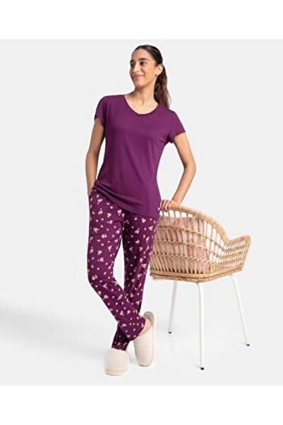 JOCKEY Relax-Women S/S Tshirts & Pyjama Sleep Set RX85-0103-PURPLE WINE