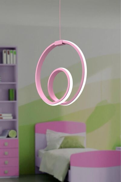 DEFNE AVİZE Orjin Pembe Tekli Sarkıt Led Günışığı Ultra Ledli Salon Mutfak Od...