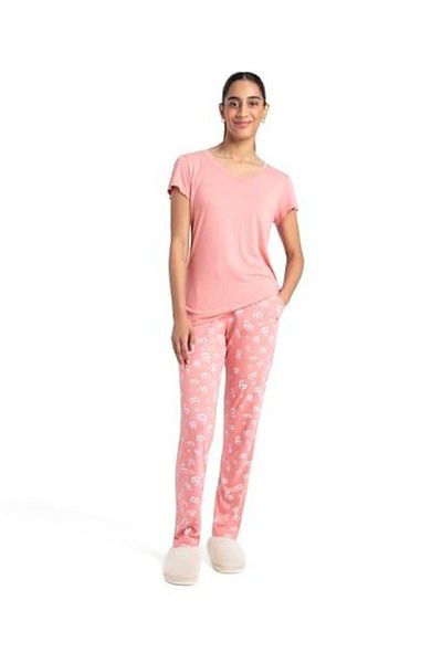 JOCKEY Relax-Women S/S Tshirts & Pyjama Sleep Set RX85-0103-PEACH BLOSSAM