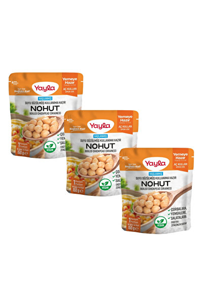 Yayla Haşlanmış Suyu Süzülmüş Nohut 150 gr X3