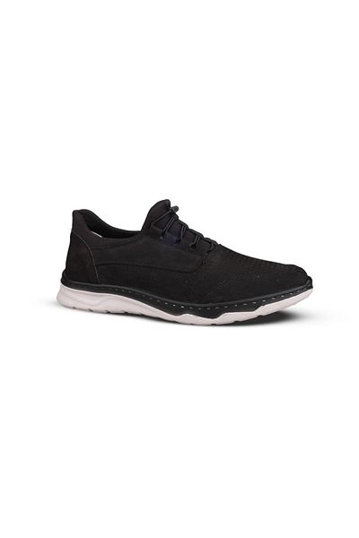 M.P. Men's Casual Shoes - Black Suede, Leather