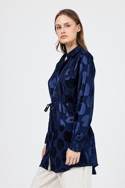 Rays Laci Polka Dot Pattern Rope Lacing Detailed Tunic 4690A