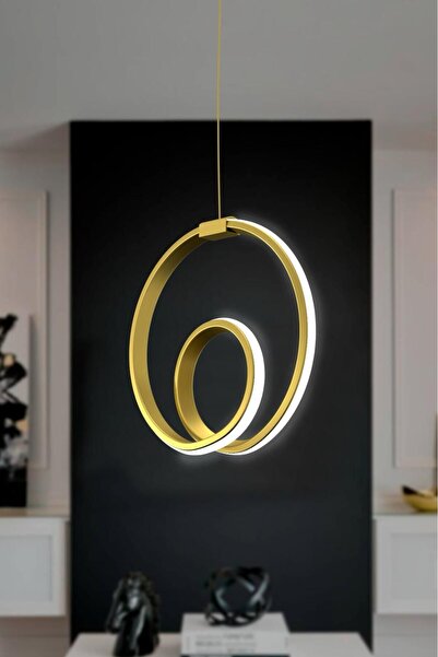 DEFNE AVİZE Orjin Eskitme Tekli Sarkıt Led Beyaz Işık Ultra Ledli Salon Mutfa...