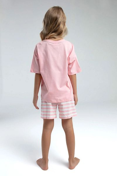 U.S. Polo Assn. Us Polo Li̇S Licensed 100% Cotton Bi̇Siklet Collar Short Sleeve Girls' Shorts Pi̇Jama Suit