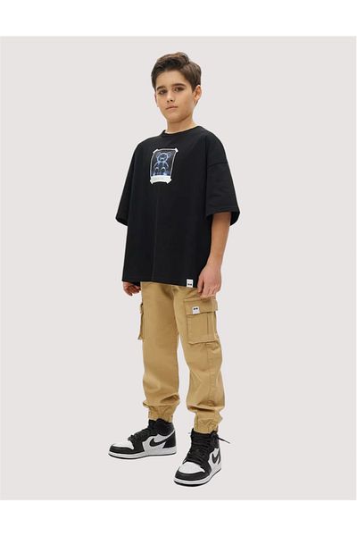ASL GOLF CLUB Παντελόνι Jogger Gabardine Boy's Cargo με τσέπες στη μέση και ελαστικό πόδι