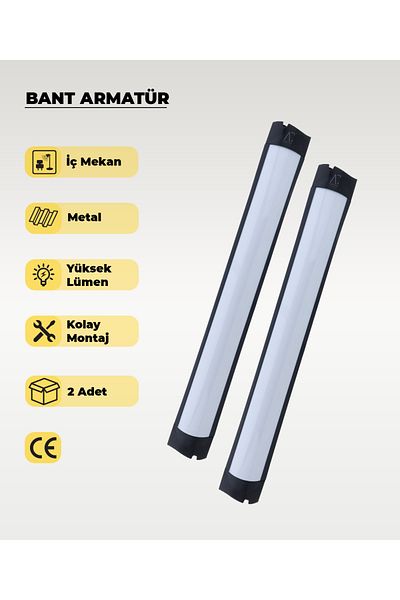AC AYDINLATMA 3200K Yellow Black Led Tape - 18W Luminaire, 2 Pieces