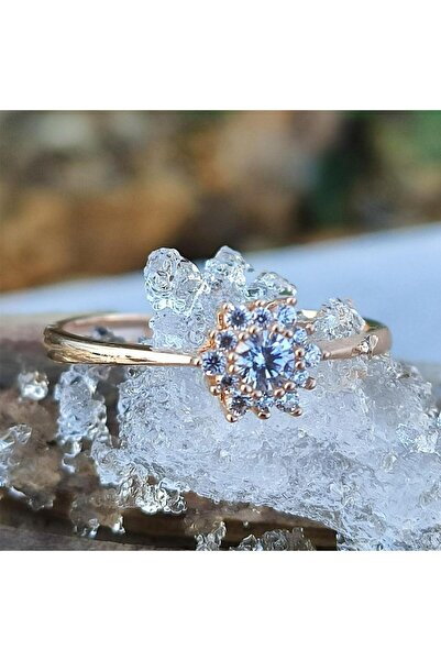 FasekGold Tektaş Evlilik Teklifi Altın Yüzük - Gül Minimal Tek Taş 14 Ayar Ka...