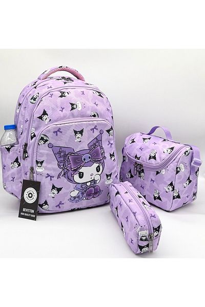 Bevitton Lilac Set of 3 Primary School Bags - Character Patterned Set Girl