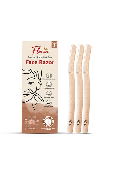 Floren Face Razor For Women - Pack Of 3 | Smooth & Effortless Facial Hair Removal