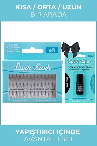 Lush Lash Tekli Takma Kirpik ve Siyah Kirpik Yapıştırıcı (Avantajlı Set)