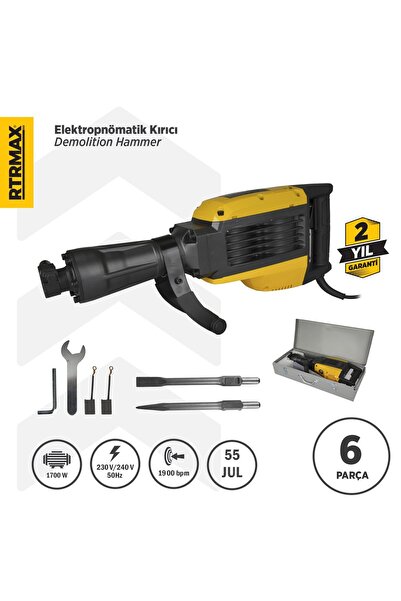 Rtrmax RTM2765 Elektropnömatik Sds Hex Kırıcı 1700 W 55 Jul