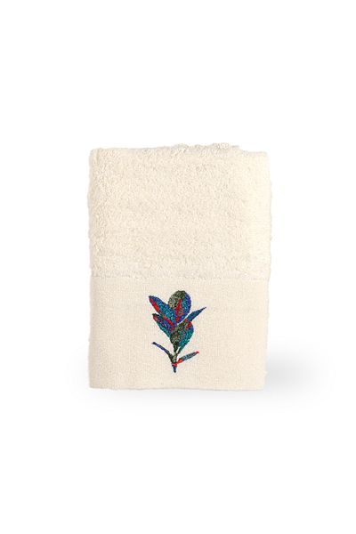 Minteks Πετσέτα χεριών και προσώπου Layla Cream Κεντημένη 50x90 - Minteks Home