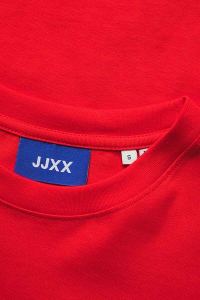 JJXX JXALVA LOOSE SS PRINT TEE Rotes Damen-Kurzarm-T-Shirt