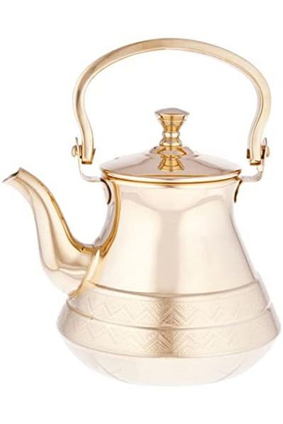 ALSAIF 12 oz. Saif teapot, durable and elegant, perfect for serving tea and other teas. Gold color.