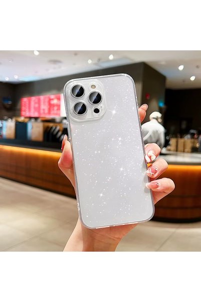 GRABONO حافظة سيليكون صلبة أنيقة لامعة وفضية لهاتف Apple iPhone 16 Pro Max مت...
