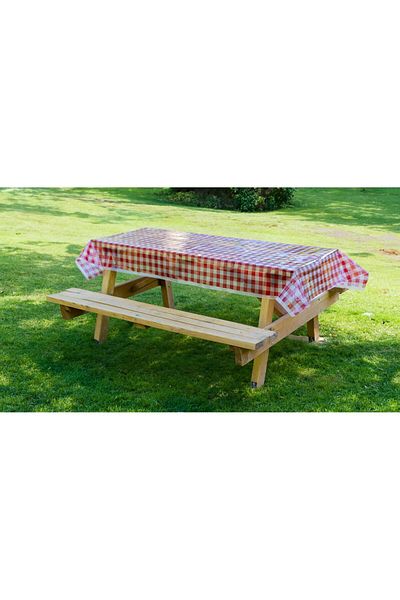 PALPAK Red Plaid Patterned Erasable Table Cover-120X230