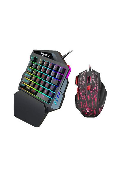 COOYA Wired Keyboard with Mouse Set, Black