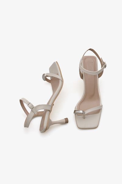 LOJO Women's Flip Flops Gold Buckle Heeled Daily Sandals Feliy
