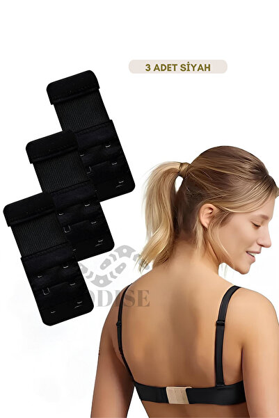 ODISE 3 buc. Culoare neagră elastic 3x2 atașament extensie sutien cu cârlig