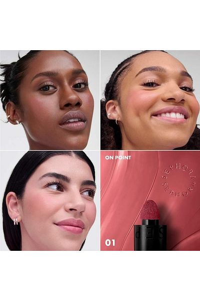 SEPHORA COLLECTION Blush & Go Longwear Matte Liquid Blush 2-in-1 Lip & Cheek Color 01 On Point (Dusty Rose Matte) 7ml