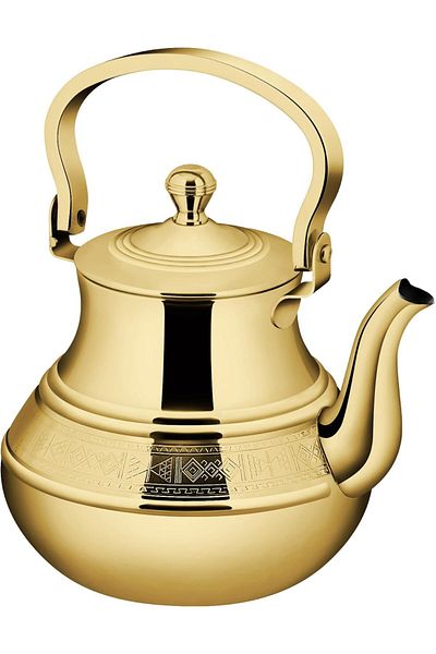 ALSAIF 1.2L Saif Teapot, durable and elegant, ideal for serving tea and other teas. Gold color.