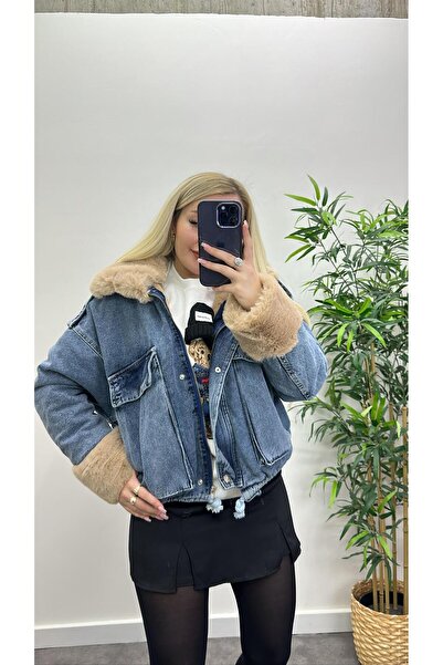 Acar Boutique Kürklü Jean Ceket