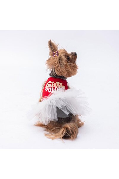 Pawstar Kırmızı Girl Power Kedi Köpek Elbisesi - Kedi Köpek Kıyafeti