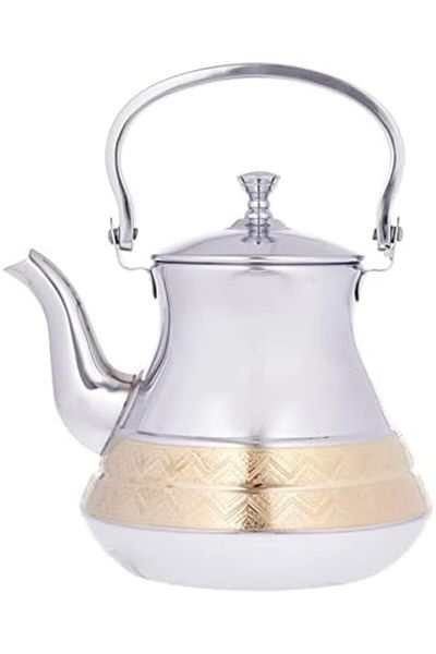 ALSAIF 20 oz. Saif Teapot, durable and elegant, perfect for serving tea and other teas. Gold/Silver color.