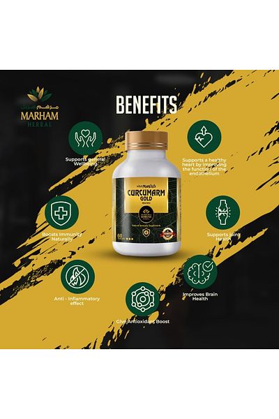 Marham Herbal Curcumarm Gold 500mg Tablet: Natural Immunity Supplements - Boost Your Immune System | 60 Tablets