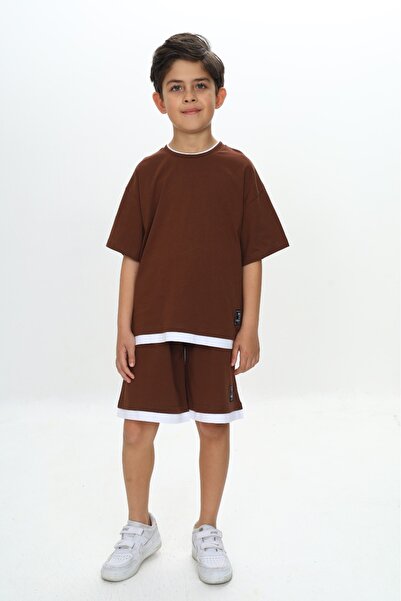 Toontoy Boy's Lettering Crested Shorts Suit