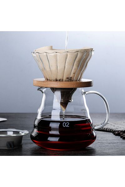 Old_Feller V60 Drip Coffee Maker Set Pour Over Coffee Maker 4 Piece