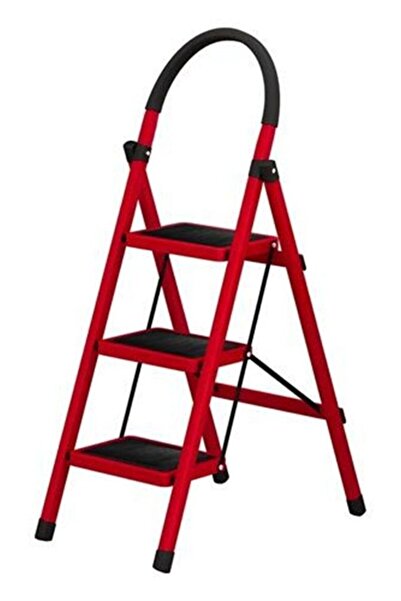ASVERA Yakut Serisi - CARNAVAL 3'LÜ EV TİPİ MERDİVEN  Kırmızı