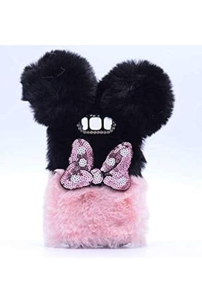 Mu Art Samsung Galaxy S8 Compatible Butterfly Patterned Feather Soft Plush Case (Pink)