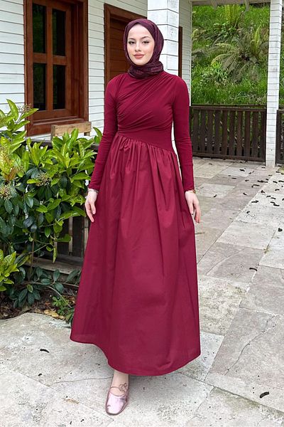 Ovn. Garnili Asymmetrical Dress - Burgundy