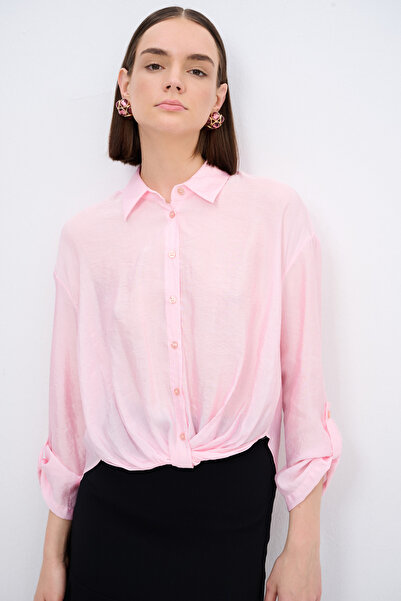 Love My Body V Yaka Büzgülü Gömlek