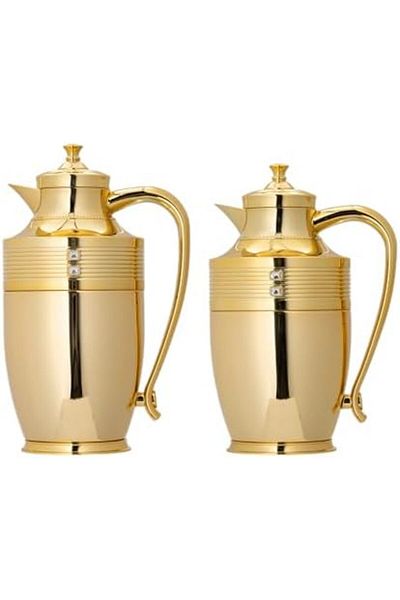 ALSAIF Abaq 2-pieces Coffee And Tea Vacuum Flask, Leak-proof And Keeps Drinks Hot, 0.75l/1l ,gold