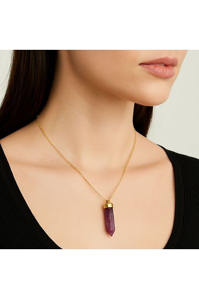 ECARLA Stainless steel necklace, 14k gold plated, Ecarla, NST1606FIO